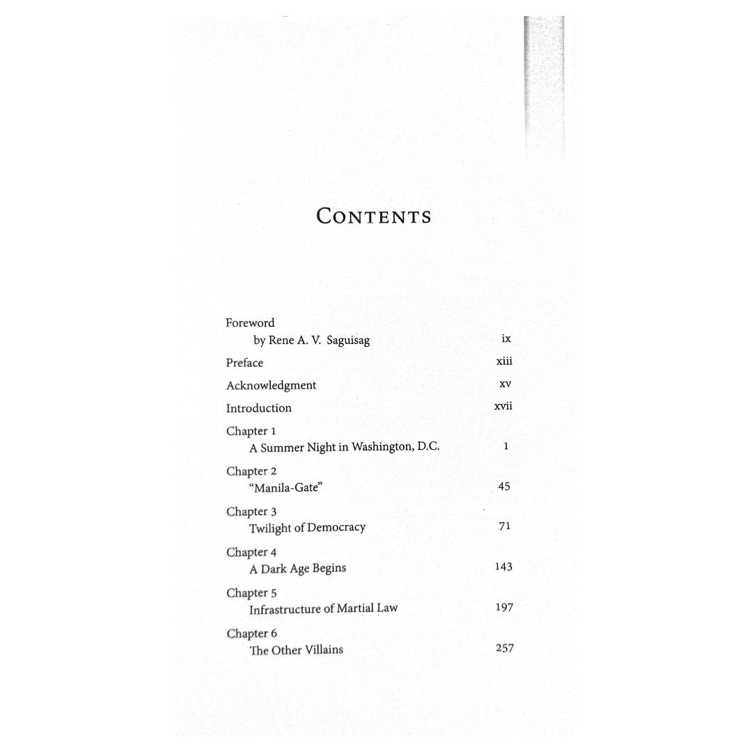 The Conjugal Dictatorship of Ferdinand and Imelda Marcos (Table of Contents)