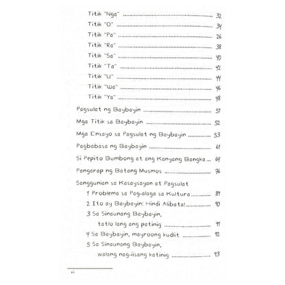 Baybayin Table of Content 2