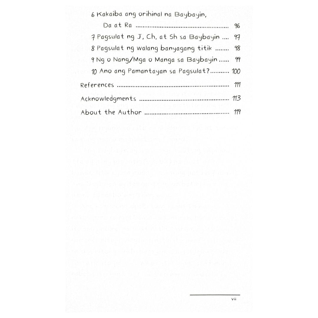 Baybayin Table of Content 3