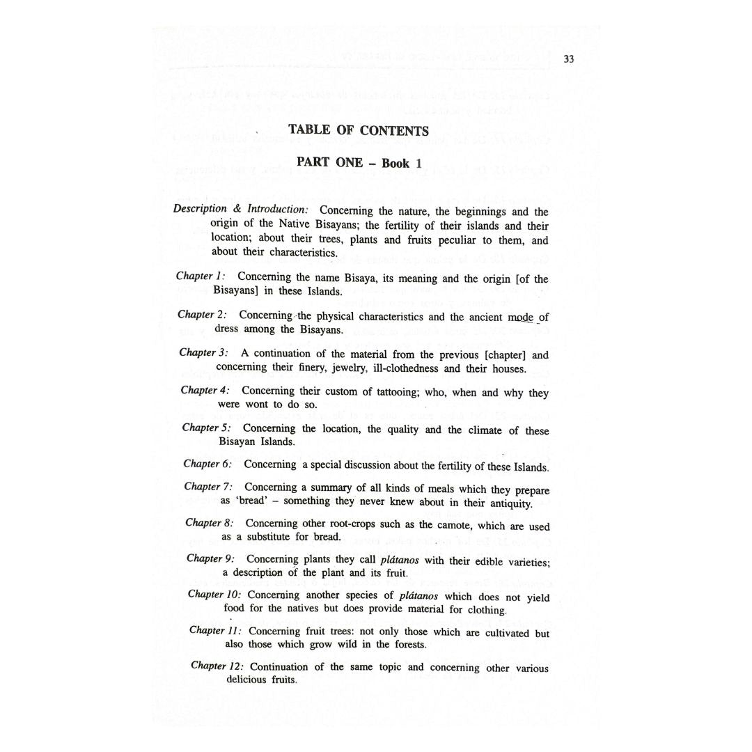 History of the Bisayan People in the Philippine Islands Volume 1 (Table of Contents)