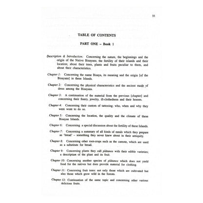 History of the Bisayan People in the Philippine Islands Volume 1 (Table of Contents)