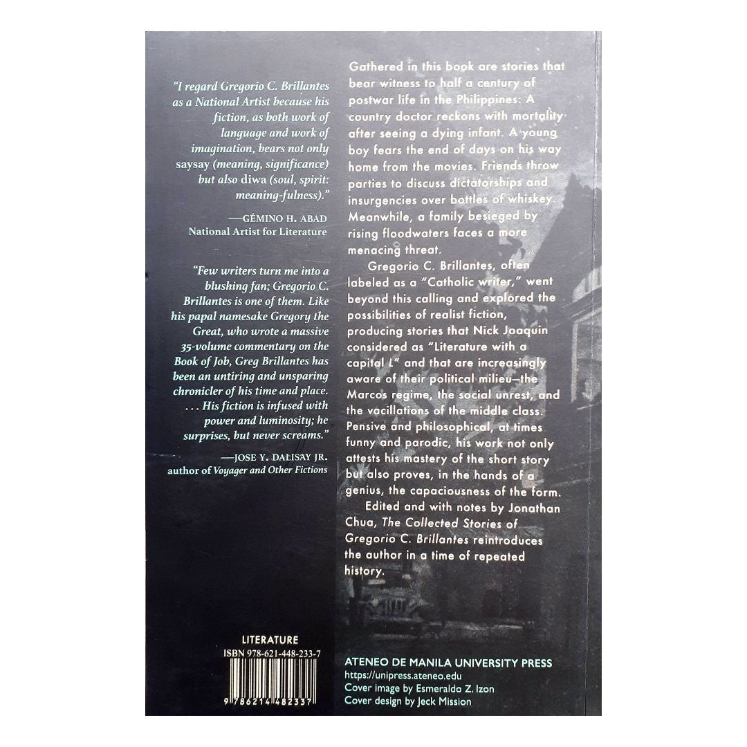 The Collected Stories of Gregorio C. Brillantes (Back Cover)