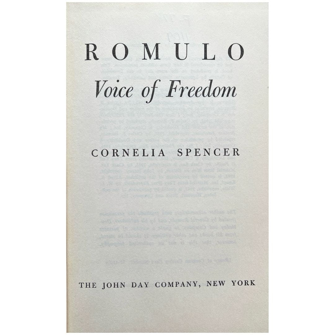 Romulo: Voice of Freedom by Cornelia Spencer (First Page)