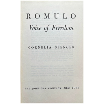 Romulo: Voice of Freedom by Cornelia Spencer (First Page)