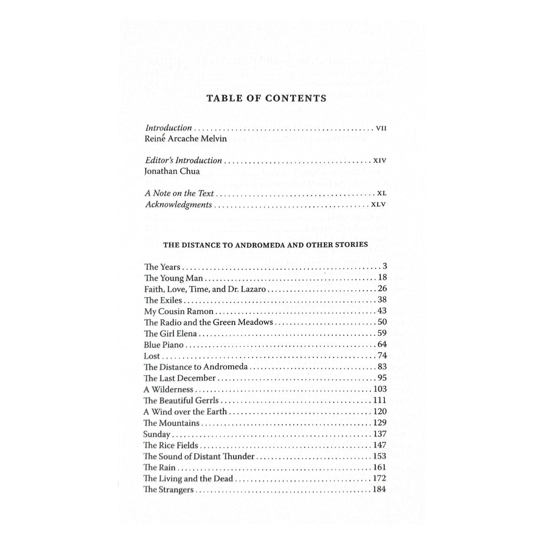 The Collected Stories of Gregorio C. Brillantes (Table of Contents)