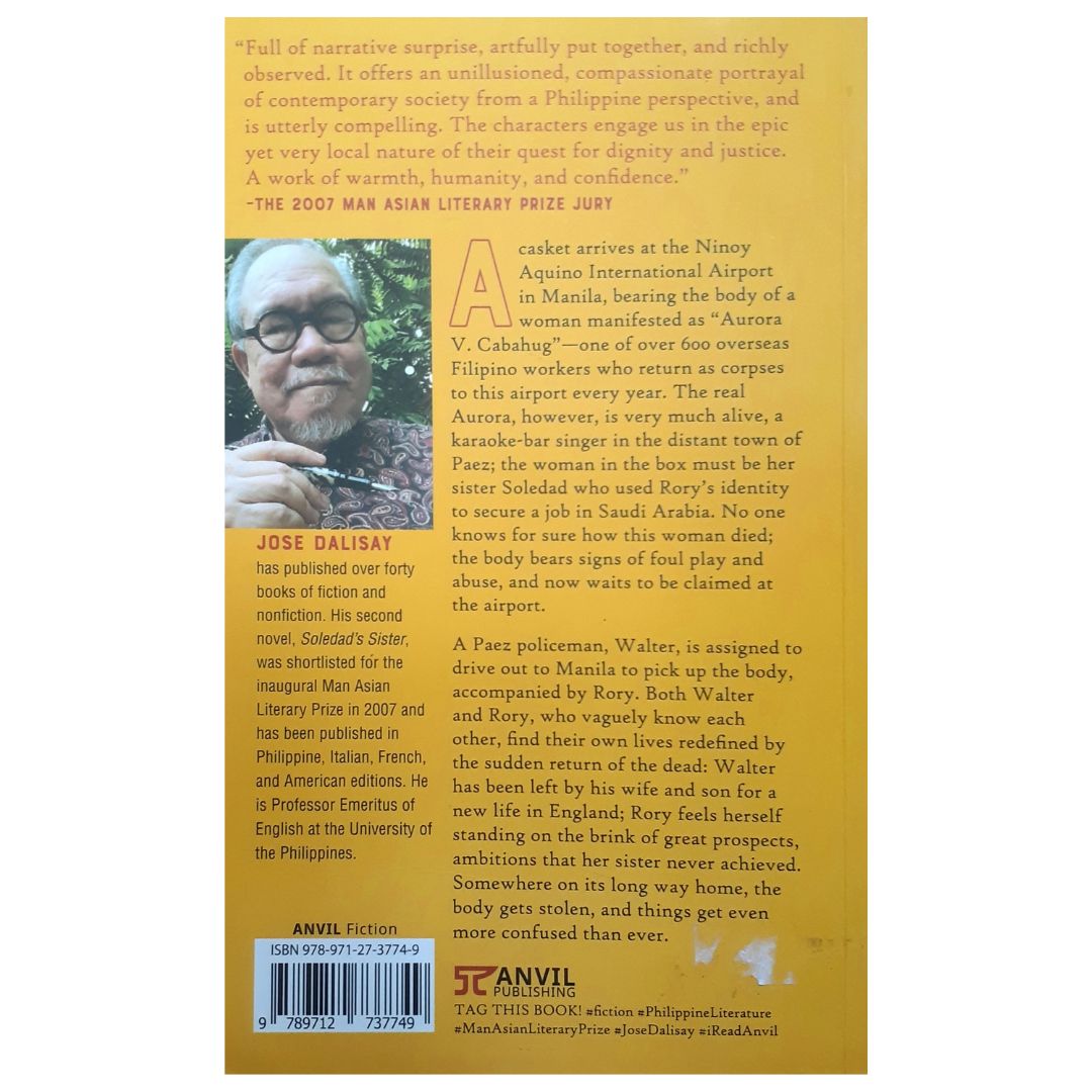 Soledad's Sister: 15th Anniversary Edition by Jose Dalisay Back Cover