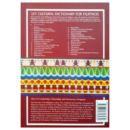 Cultural Dictionary for Filipinos Second Edition by Thelma B. Kintanar Back Cover