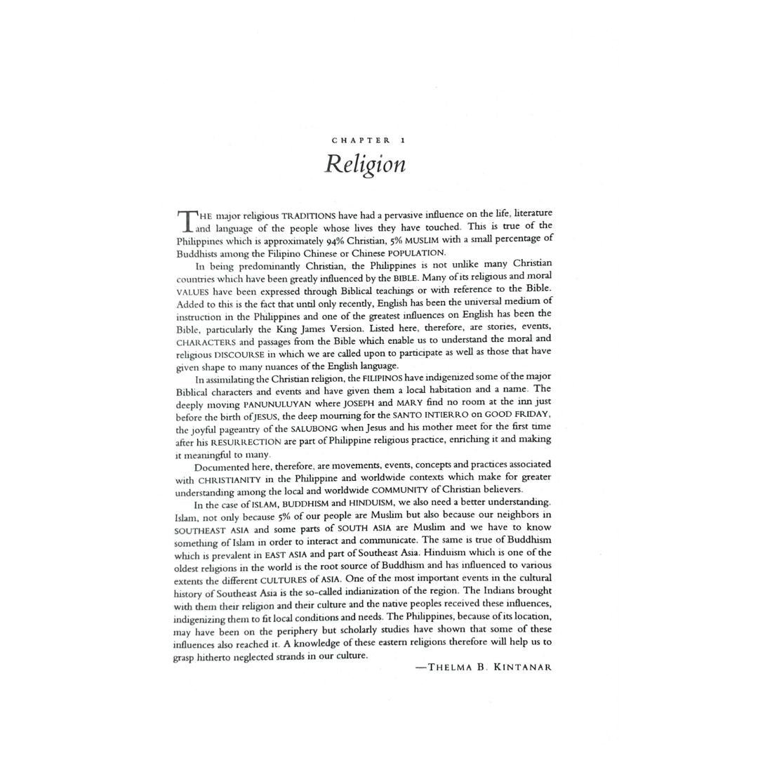 Cultural Dictionary for Filipinos Second Edition by Thelma B. Kintanar Chapter 1 Religion