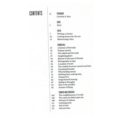 House of Memory National Artist For Literature Table of Contents