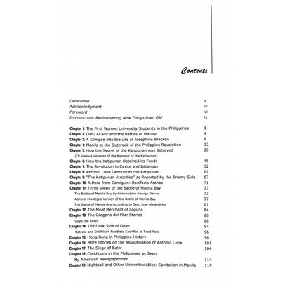 Stories Rarely Told by Augusto V. De Viana Table of  Contents