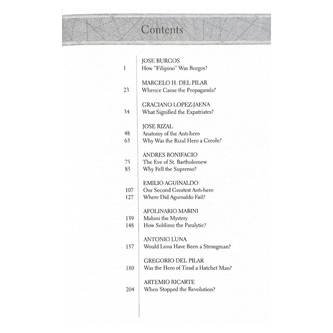 A Question of Heroes: By Nick Joaquin (Table of Contents)