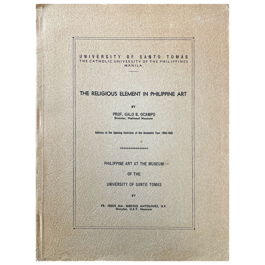 The Religious Element in Philippine Art By Prof. Galo B. Ocampo (Front Cover)