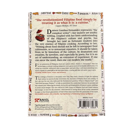 Tikim: Essays On Philippine Food and Culture by Doreen G. Fernandez (Back Cover)