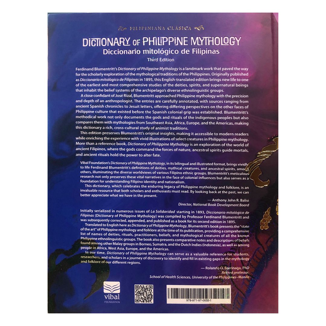 Dictionary of Philippine Mythology by Ferdinand Blumentritt Back cover