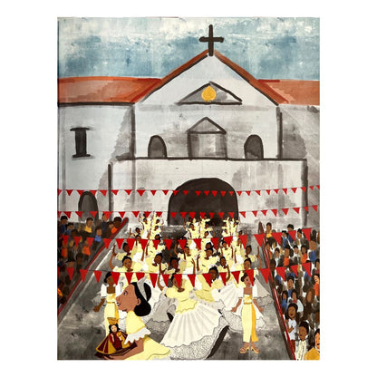 The Fabulous Fiestas of The Philippines: By Alexandra  Romualdez - Broekman (Drawing Image of A Church During Fiesta)