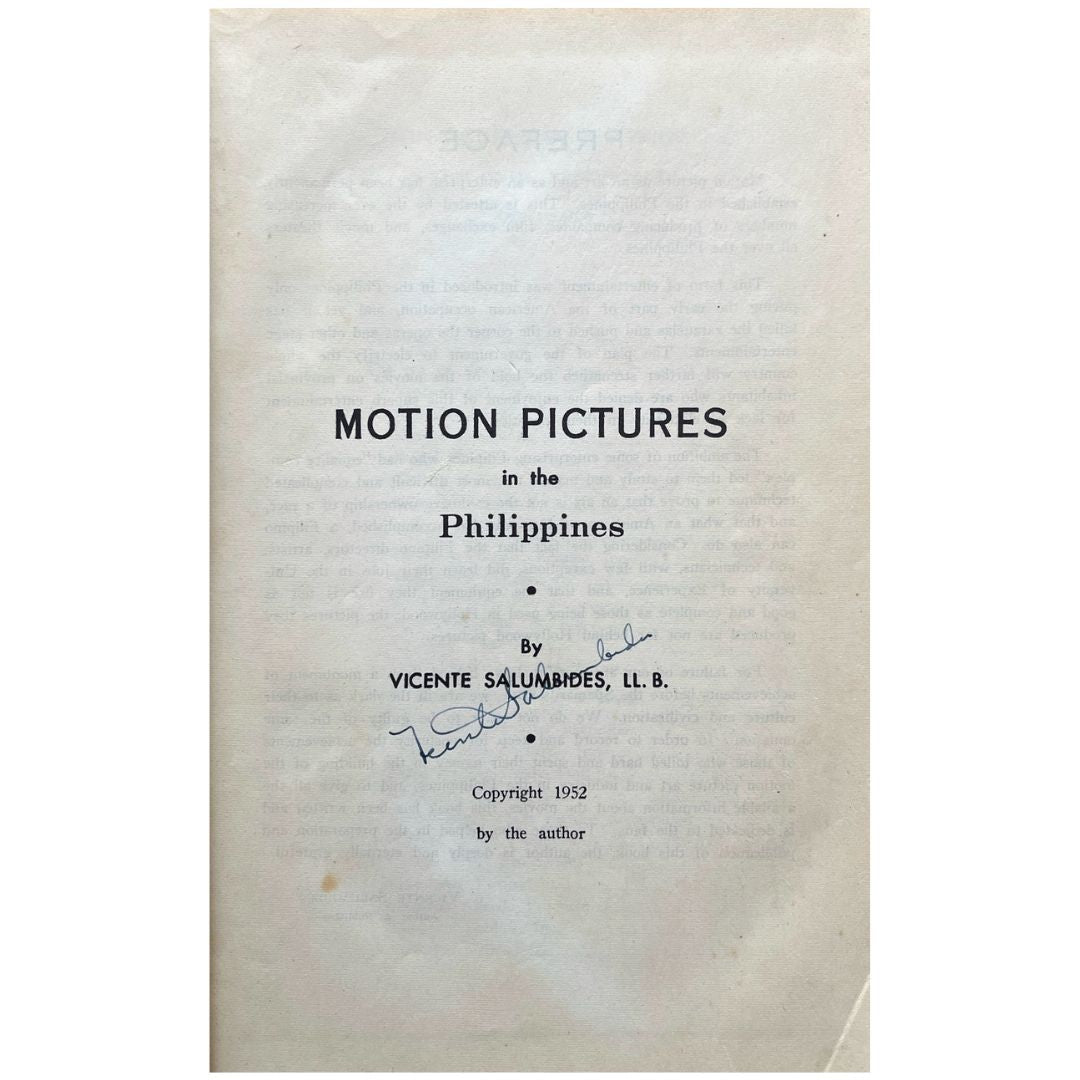 Motion Pictures in the Philippines by Vicente Salumbides (First Page)