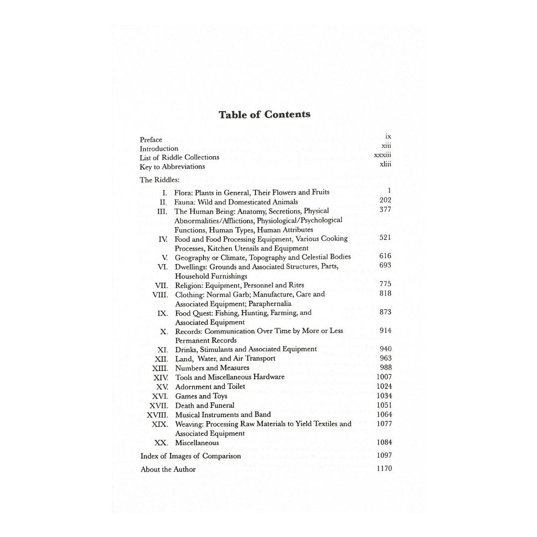 The Riddles: Philippine Folk Literature Series Vol. V (Table of Contents)