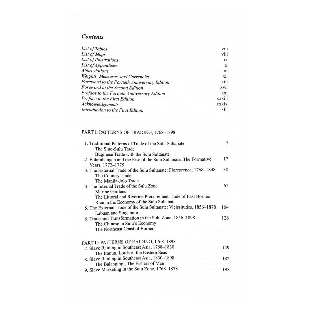 The Sulu Zone: 1768-1898 (Table of Contents)