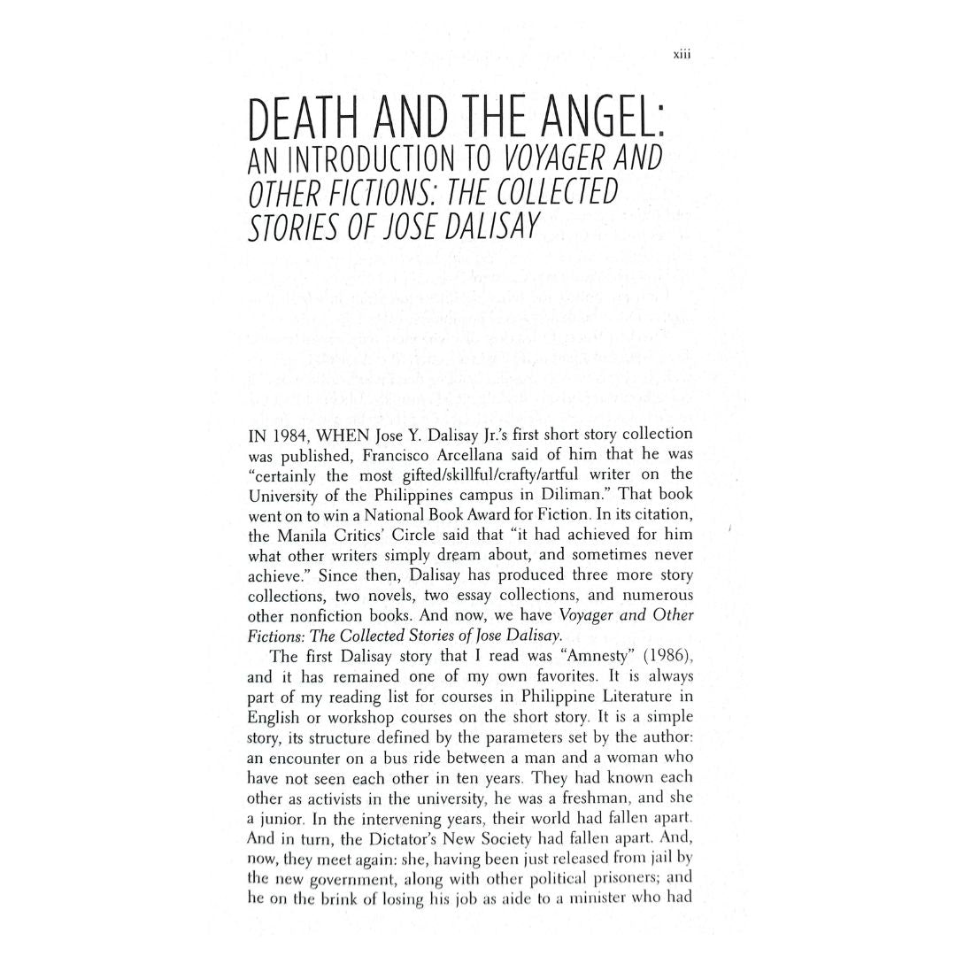 Voyager and Other Fictions: The Collected Stories of Jose Dalisay Second Edition  Death and The Angel