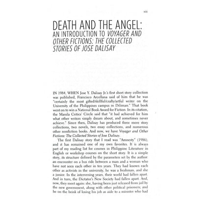 Voyager and Other Fictions: The Collected Stories of Jose Dalisay Second Edition  Death and The Angel