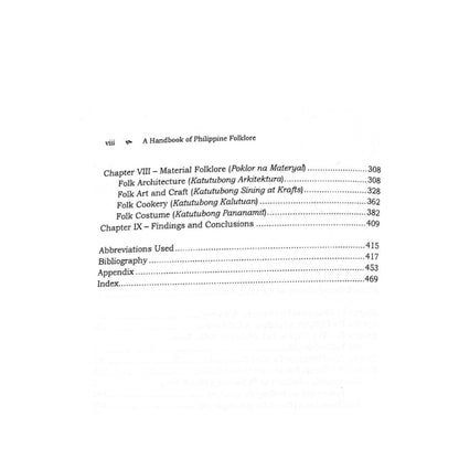 A Handbook of Philippine Folklore: Meillie Leandicho Lopez (Table of Content 2)