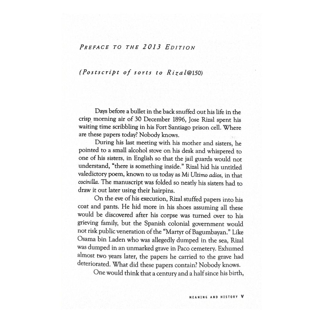 Meaning & History: The Rizal Lectures Revised Edition By Ambeth R. Ocampo (Preface to the 2013 Edition)