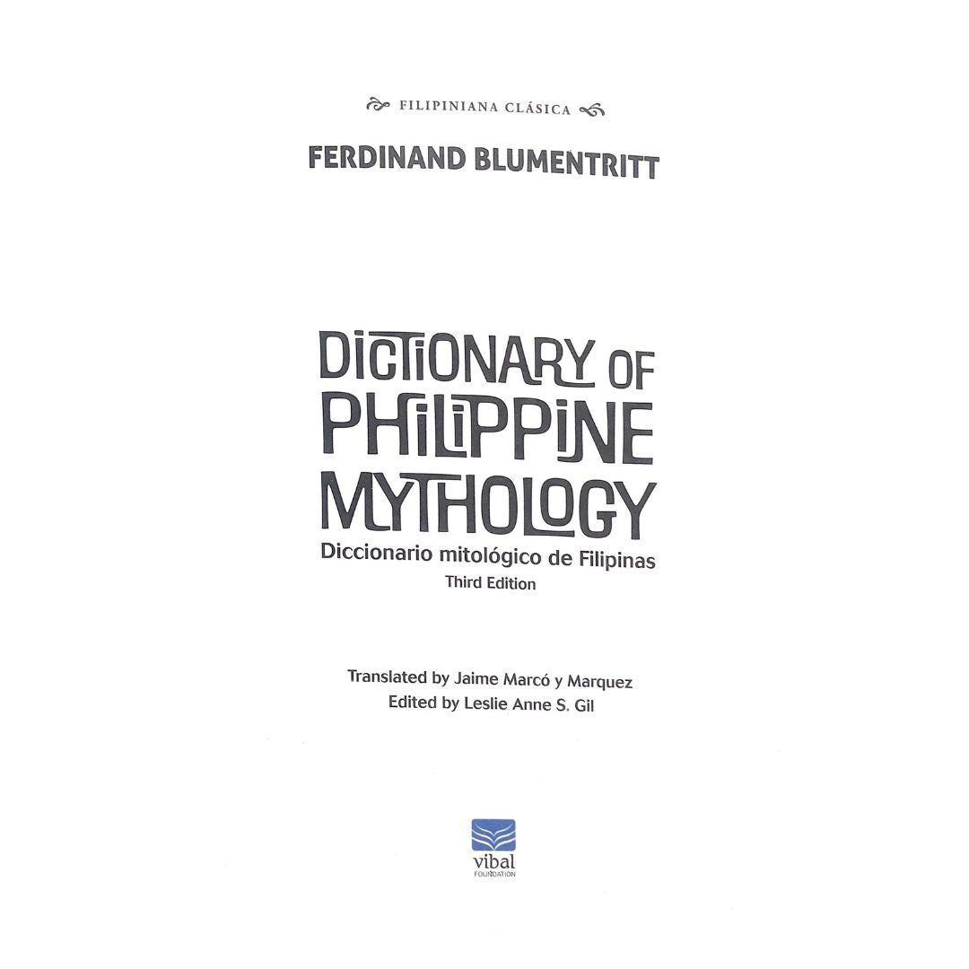 Dictionary of Philippine Mythology by Ferdinand Blumentritt Title page