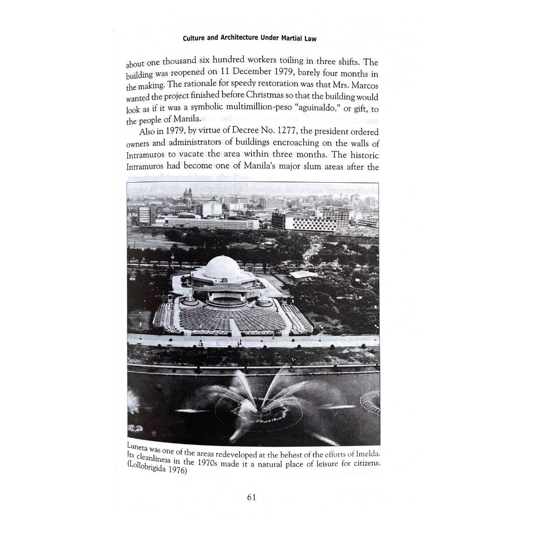 Edifice Complex: Power Myth. and Marcos State Architecture By Gerard Lico (Image of Luneta Park in the Late 1970's)