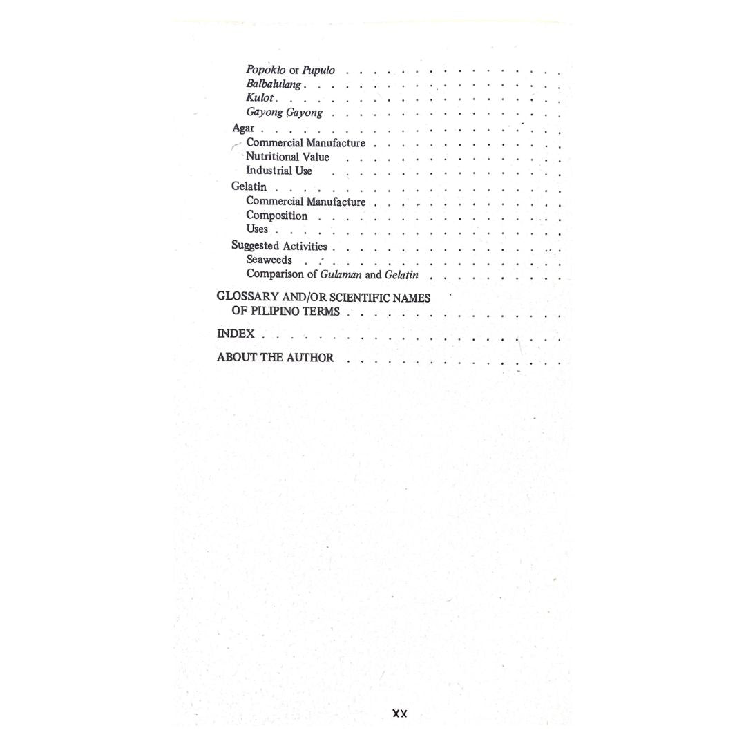 The Science of Philippine Foods (Table of Content 8)