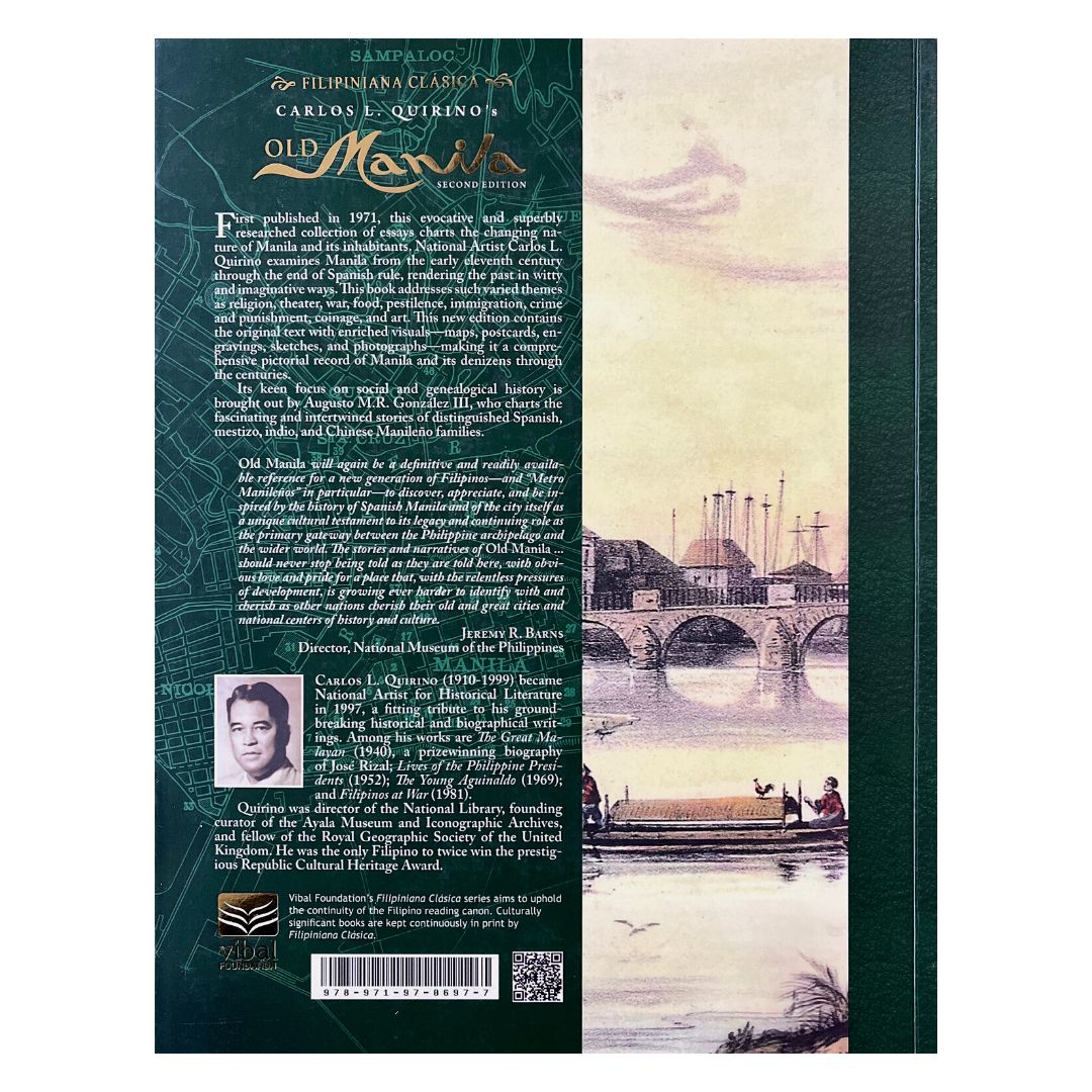 Old Manila: Second edition By Carlos L. Quirino's (Back Cover)