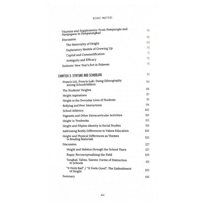 Height Matters: The Making, Meaning, and Materialities of Human Stature in the Philippines by Gideon Lasco Table of Content 2