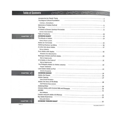 The Adobo Chronicles A collection of Unique Adobo Recipes and Candid Essays on the Filipino Adobo (Table of Content 1)
