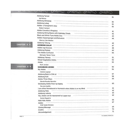 The Adobo Chronicles A collection of Unique Adobo Recipes and Candid Essays on the Filipino Adobo (Table of Content 2)