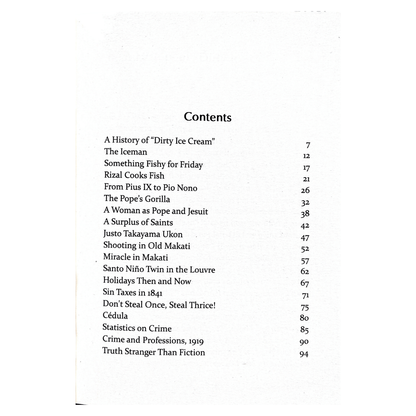 Looking Back 14: Dirty Ice Cream By Ambeth R. Ocampo (Table of Contents)