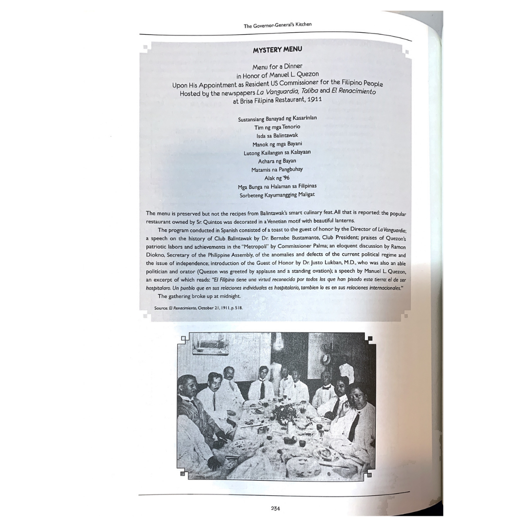 The Governor-General's Kitchen Philippine Culinary Vignettes and Period Recipes 1521-1935 (Image of People at the Dining Table)
